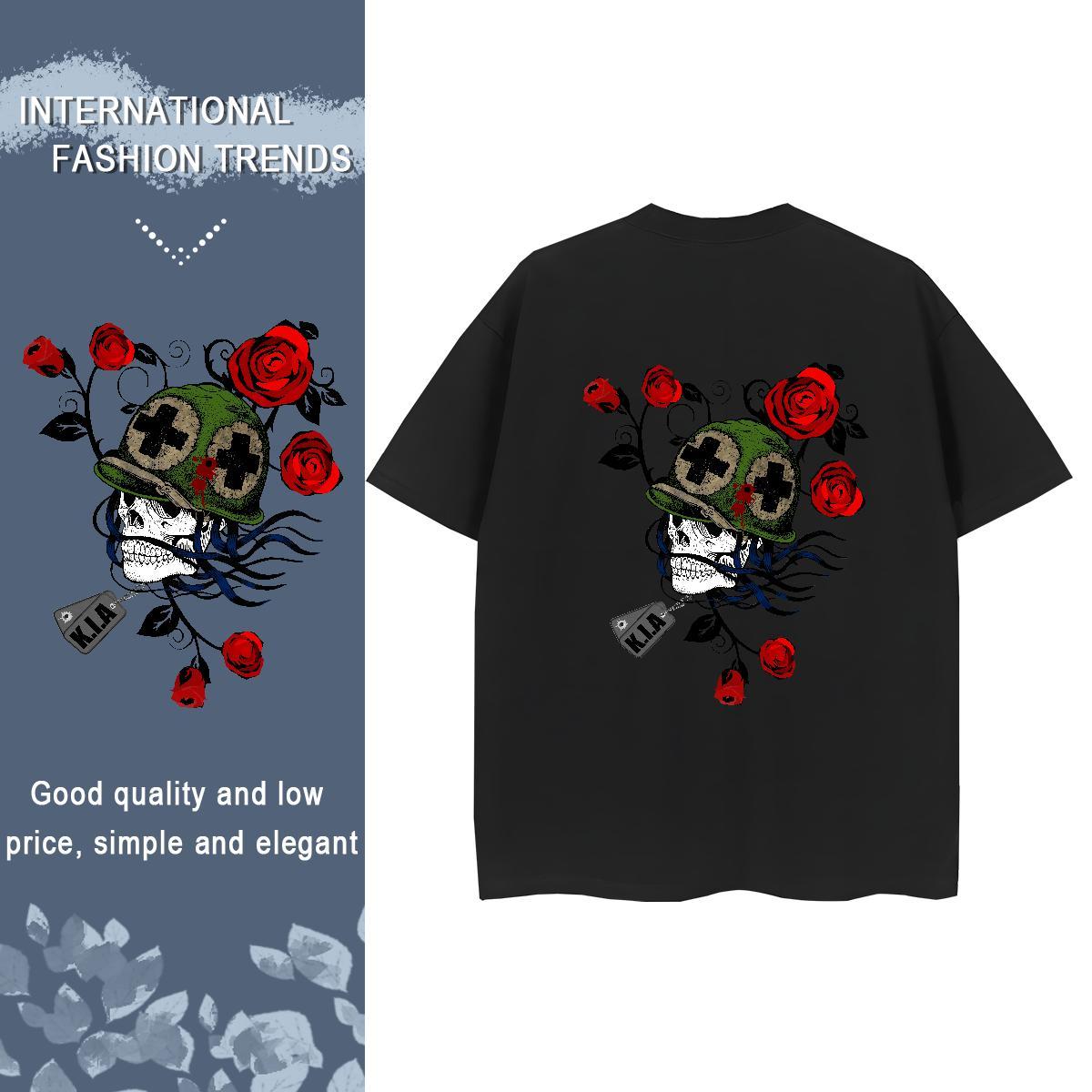 Designer T Shirt For Woman 100% Cotton 230g Crew Neck Breathable Casual Sport skull Women Tshirts Comfortable Custom Printed Tops Tees