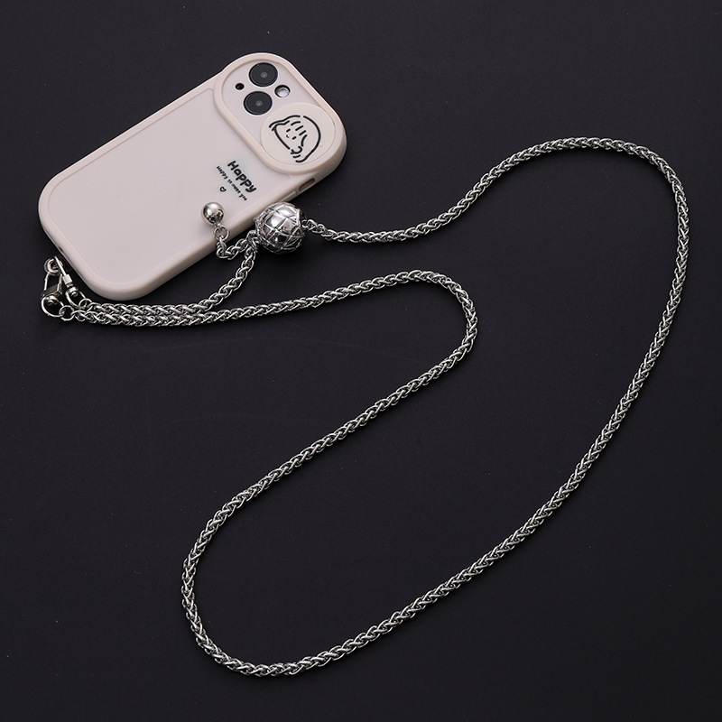 Yilian's new metal chain DIY jewelry with clip accessories, adjustable telescc diagonal cross mobile phone hanging rope