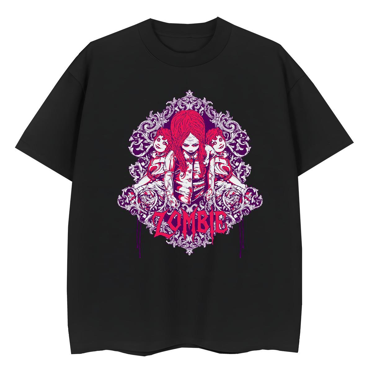 Brand T-Shirts for Women 230g Cotton Crew Neck Breathable Casual Beach skull Womens Tshirts High quality DIY Anime Tee Shirt