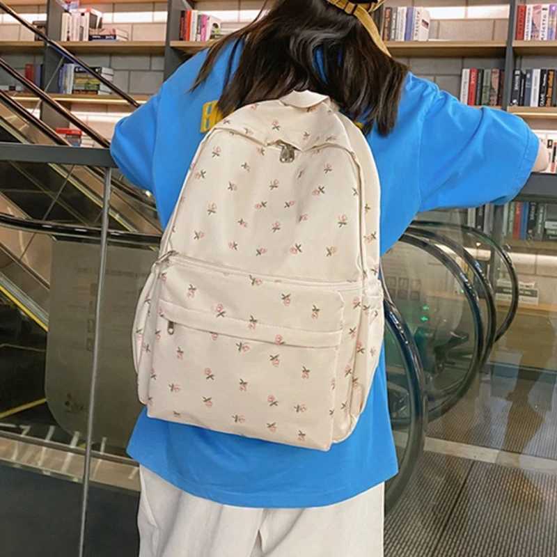 CMM Girls Medium Backpacks Womens Backpack Purse Teens Cute Flower Print Travel Anti Theft Daypack Casual School Bookbag 240907