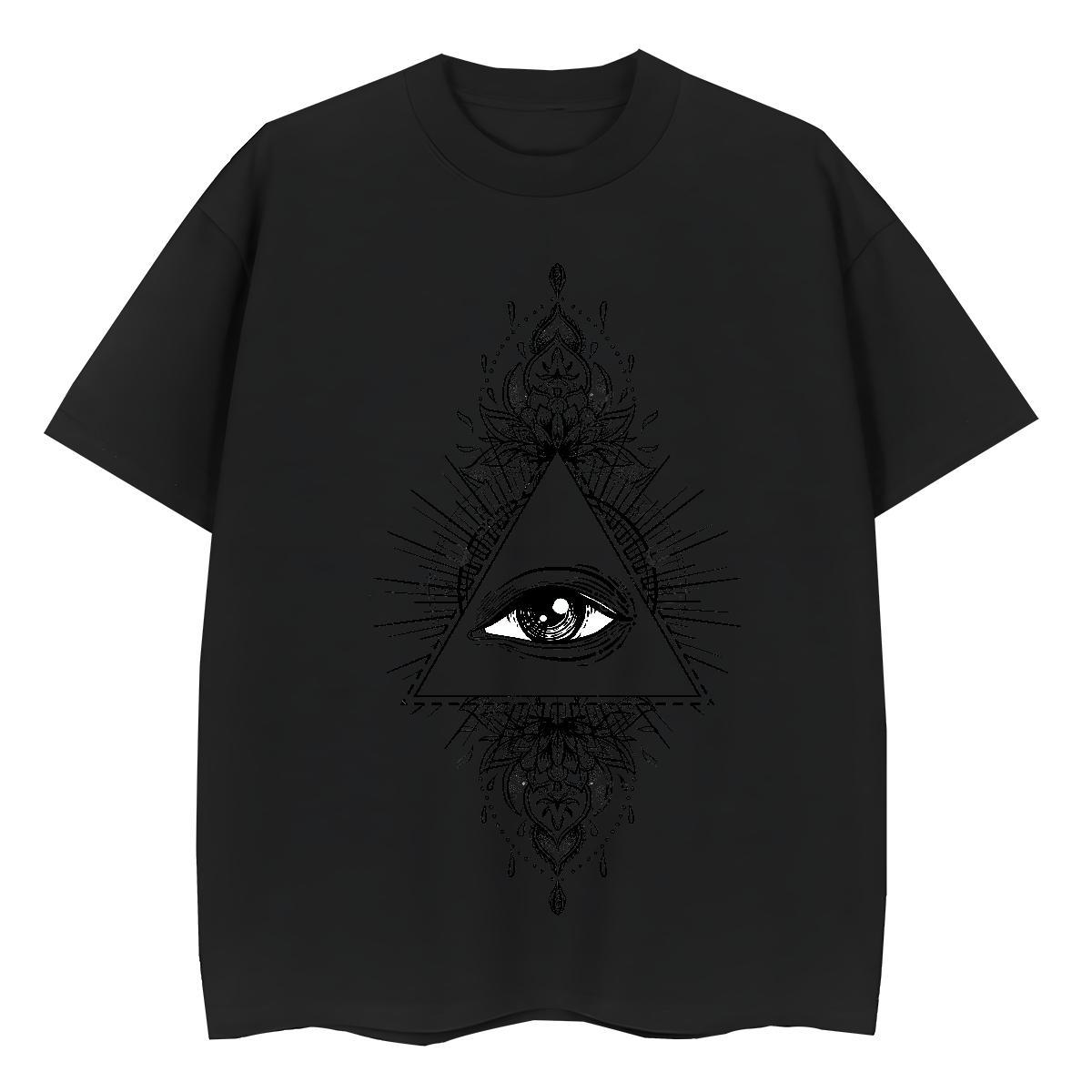 2024 DIY T-Shirts for Women 230g Cotton Crew Neck Breathable Home Outdoor eye of the devil Women Tshirts Popular Cartoon Anime Clothings