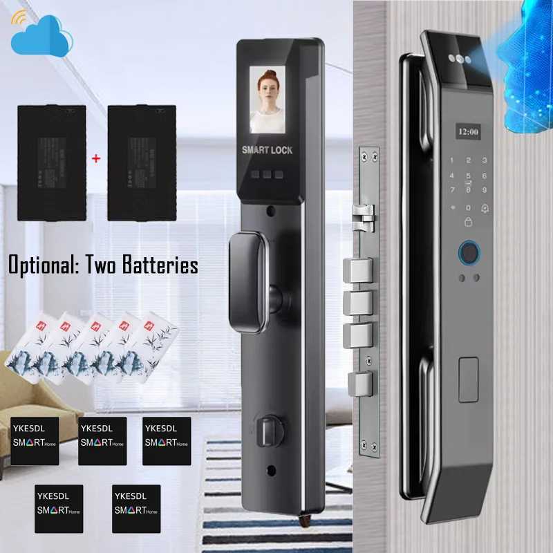 Simple Version D14P 3D Facial Recognition Smart Door Lock Ome Application Control Fingerprint Password Electronic Door Lock with Camera CL240920