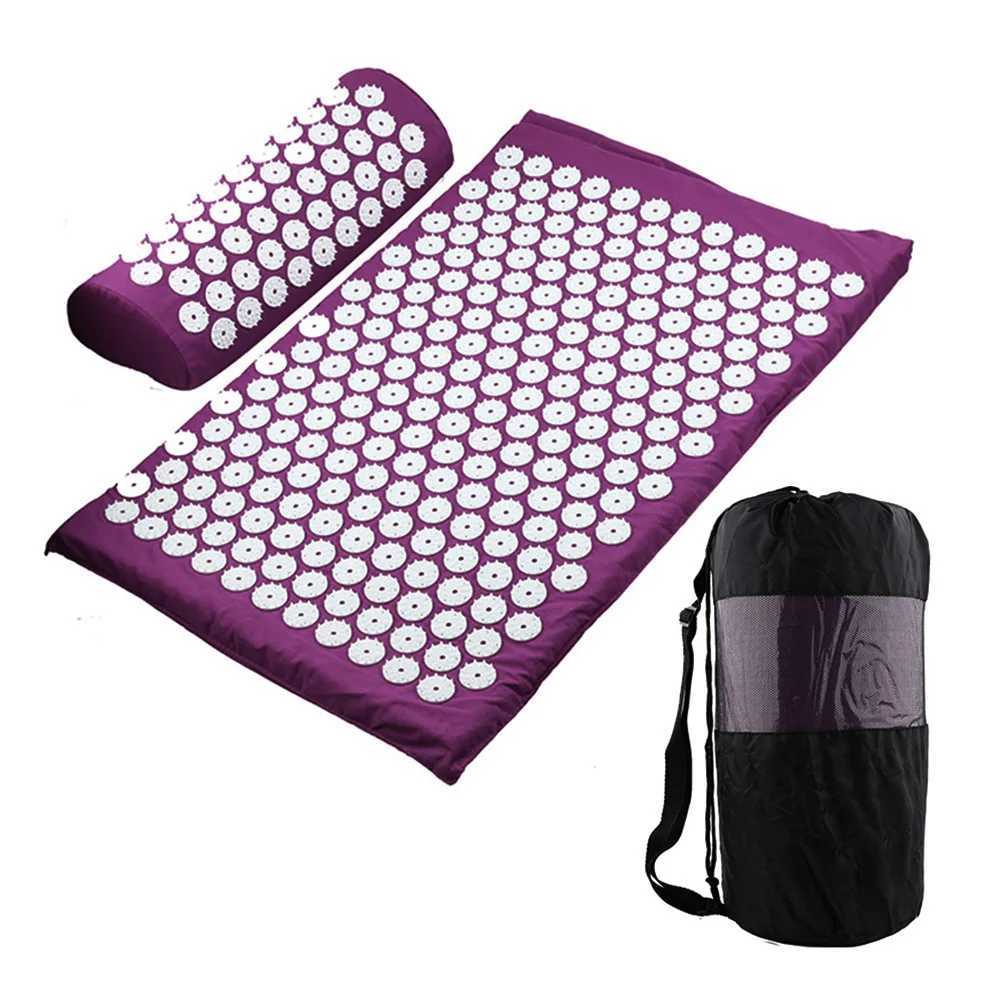 65 * 40cm Massage Mat Massage Mat Relieves Back Pain Acupuncture Mat Yoga Mat/Pillow Set W240906