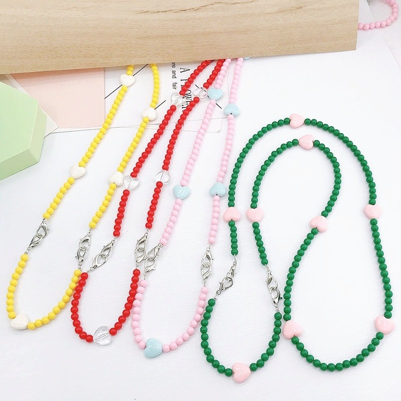 Yilian Jewelry New Acrylic Love Hand 2-in-1 Diagonal Cross Colored Women's Shoulder Strap Detachable Chain