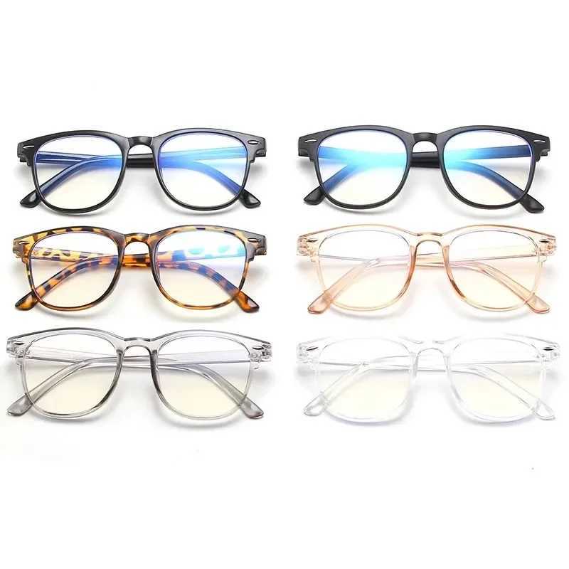 Super sized Myopia retro unisex transparent frame glasses anti blue light womens low beam glasses W240906