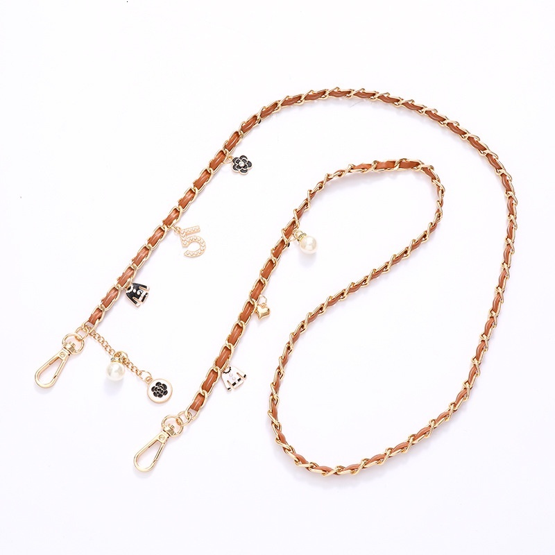New Xiaoxiangfeng five character leather crossbody bag with chain accessories DIY shoulder strap mobile phone rope hanging decoration