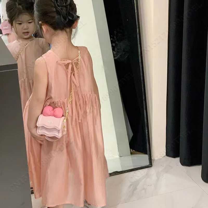 Cute girl handbag retro PU leather bow knot messenger money bag girl single shoulder strap cross body wallet baby item W240906