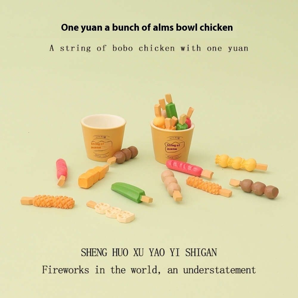 Artisan-Crafted Miniature Kitchen Supplies Authentic Food Shapes including Okra, Rice, and Meat Buns