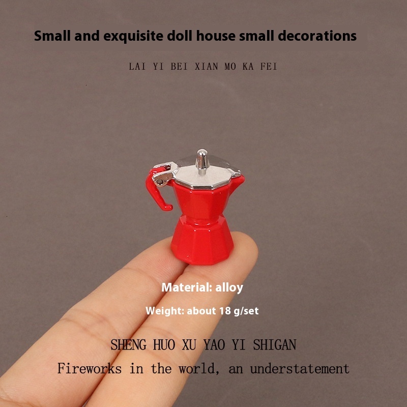 Creative Miniature Alloy hine Coffee Cup Desktop Small Ornament Dollhouse Decoration Office Desk Scene