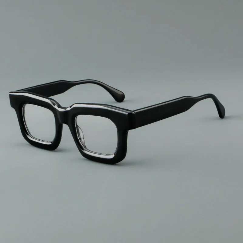 Vintage Acetic Acid Square Glasses Frame for Men Vintage Glasses Frame Luxury Brand Design Optical Glasses Prescription Customization W240906