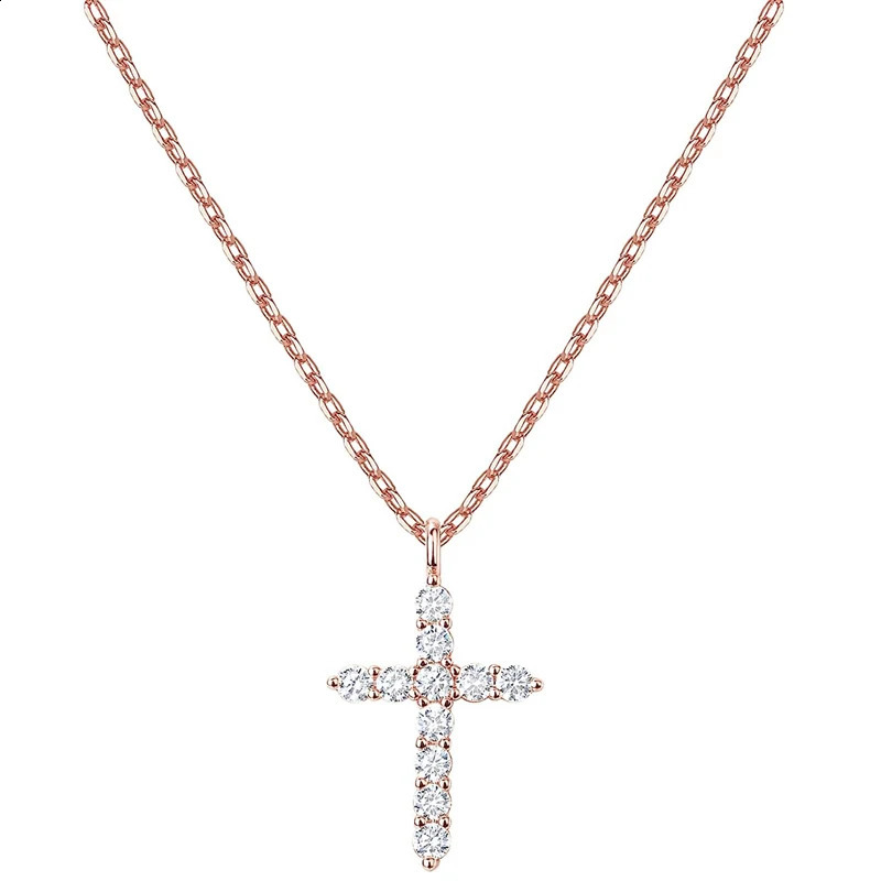 14K gold-plated cross necklace suitable for women 240906