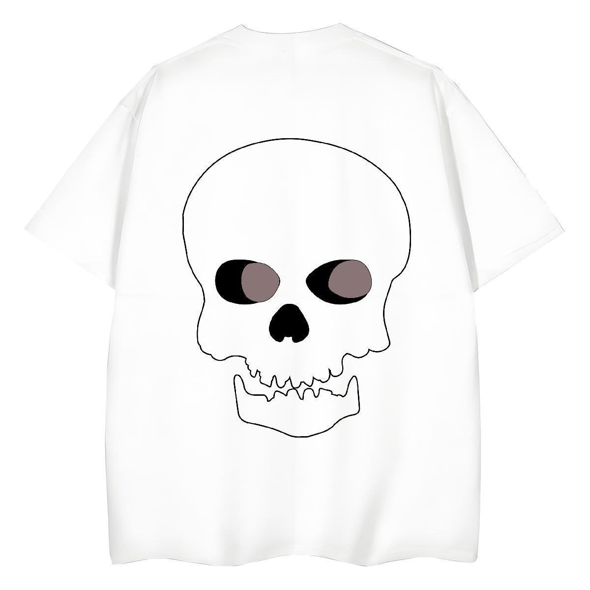 2024 Designer T shirt 230g Cotton Crew Neck Sports Casual skull Women Tees Nice DIY Logo Polos