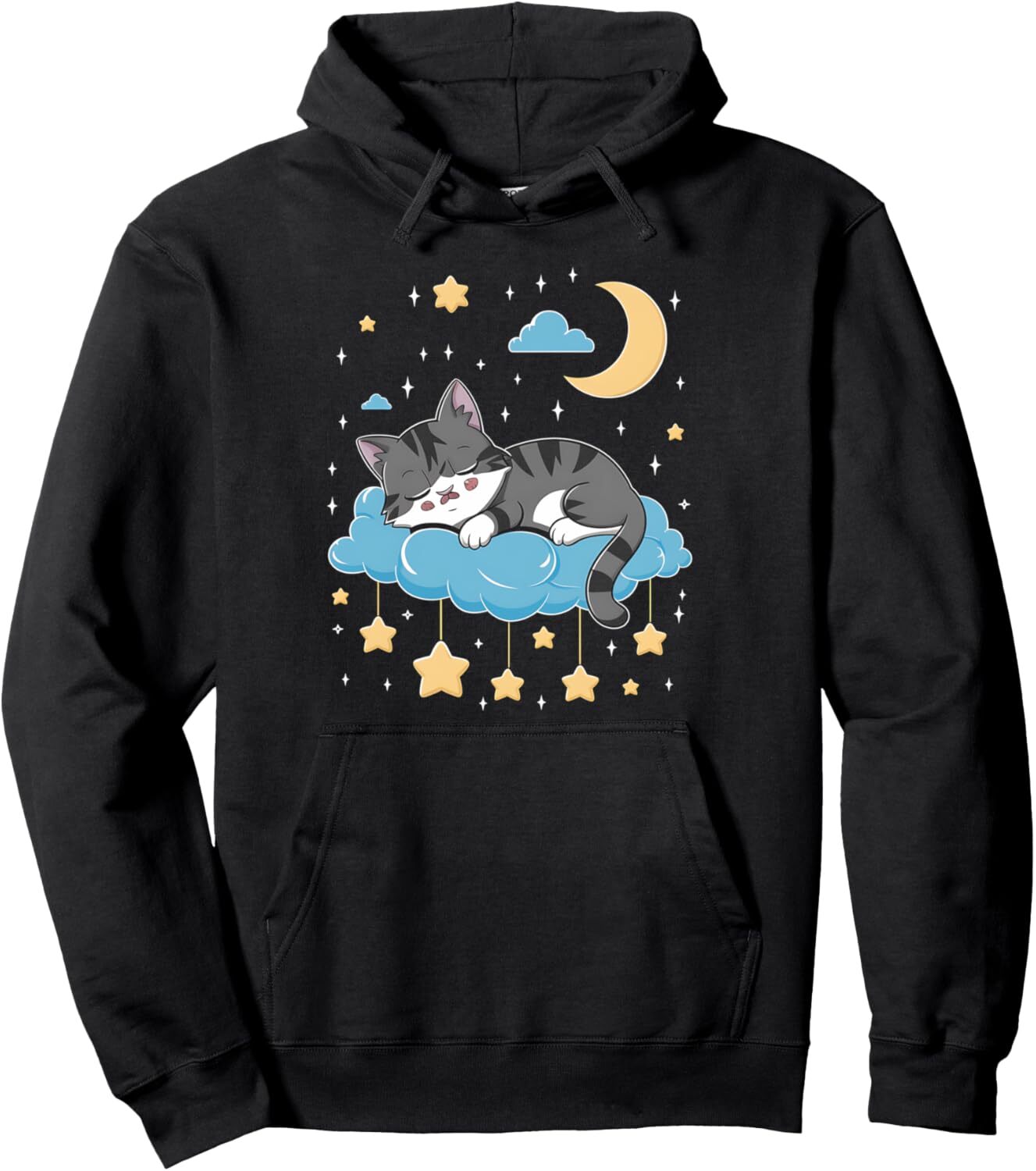 Hoodie for Mens Womens Cat Naptime Moon Cute Kitten Sleeping Cat Design Graphic Tee Pullover Hoodie Graphic Hoodies sweatshirt Pullover Long Sleeve