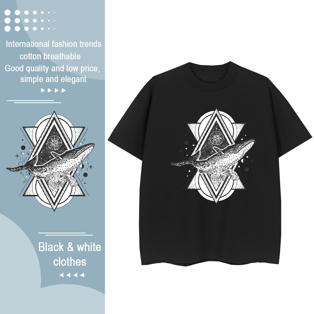 Factory Direct T shirt 100% Cotton 230g Breathable Short Sleeve Casual Daily Wear shark Women Tees Unisex Oversized L-4XL Top Tees