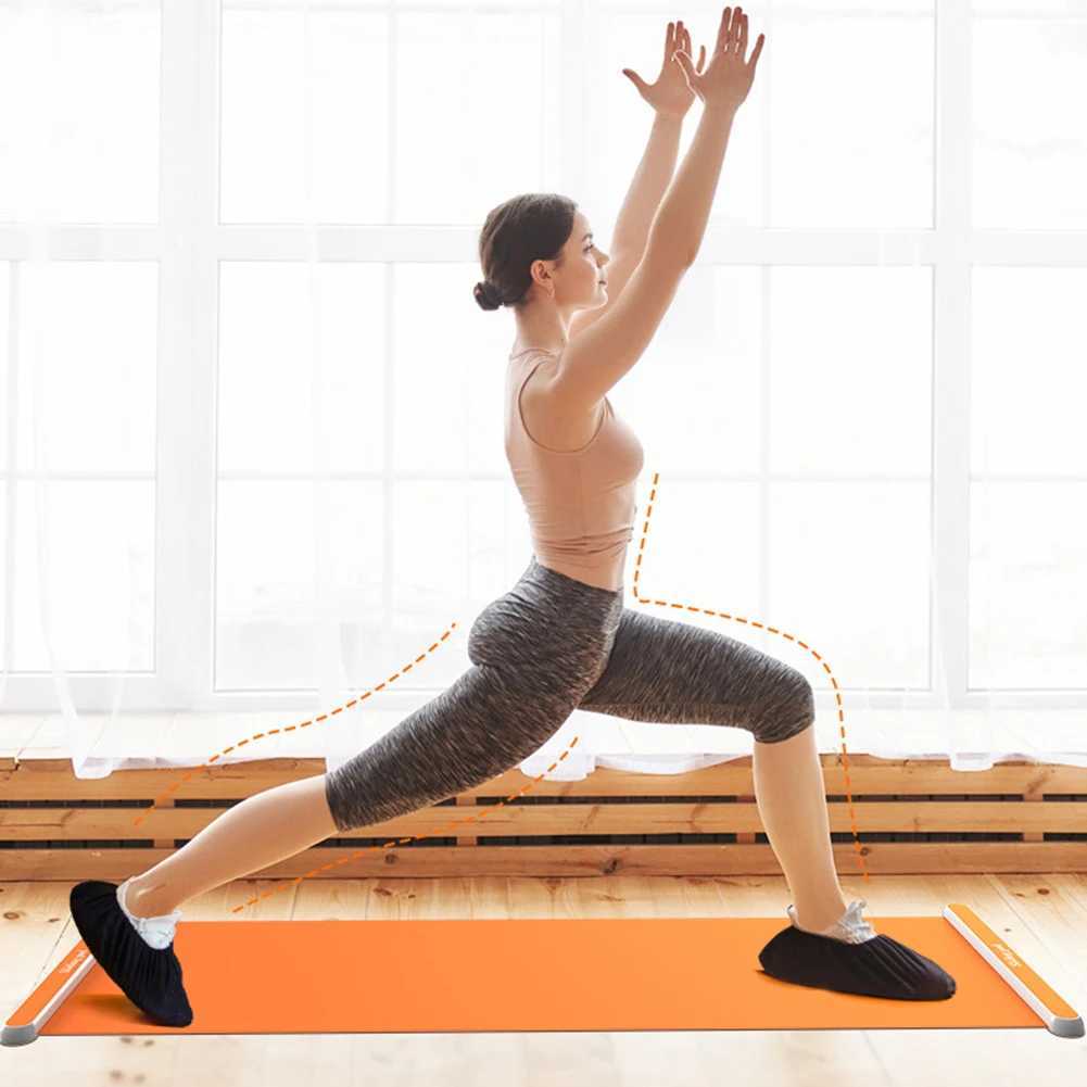 Yoga slide mat indoor sports fitness glue Pilates leg core training board mat ice hockey roller slide leg exercise 200cm W240906
