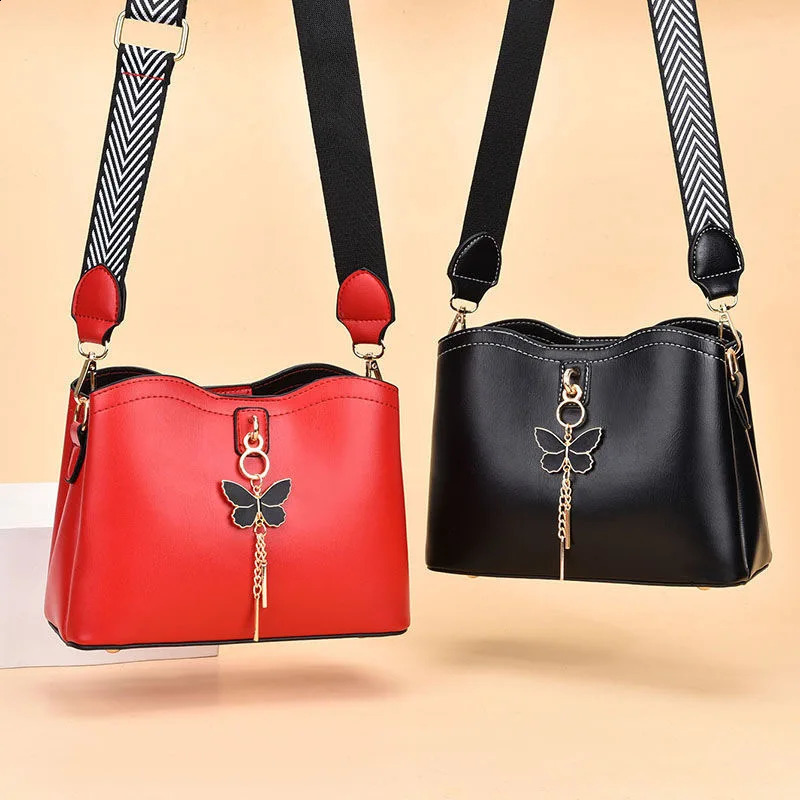 Womens Fashion High Quality Casual Handbag er PU Leather Messenger Bag Womens Ten Font Womens Handbag 240904