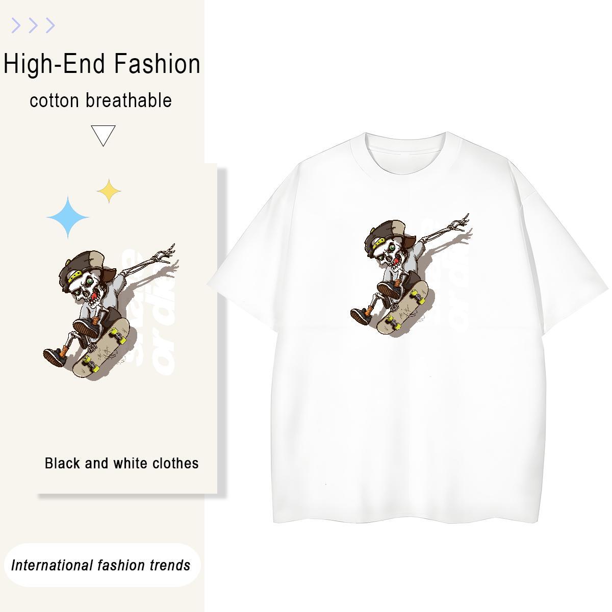 Classic Womens T Shirts 230g Cotton Breathable Soft Spring Summer skateboarding Women Tshirts High quality Anime Oversized Clothes Shirt