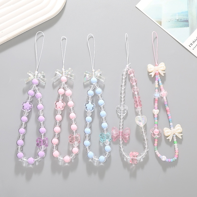 Yi Lian's New Beaded Chain, Case, Hanger, drop and Anti loss Wrist Short Mobile Phone Strap, Female
