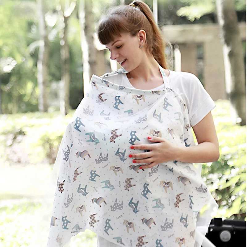 Baby care scarf covering apron used for new mother breast feeding cover breathable cotton care cloth printing outdoor feeding corner W240907