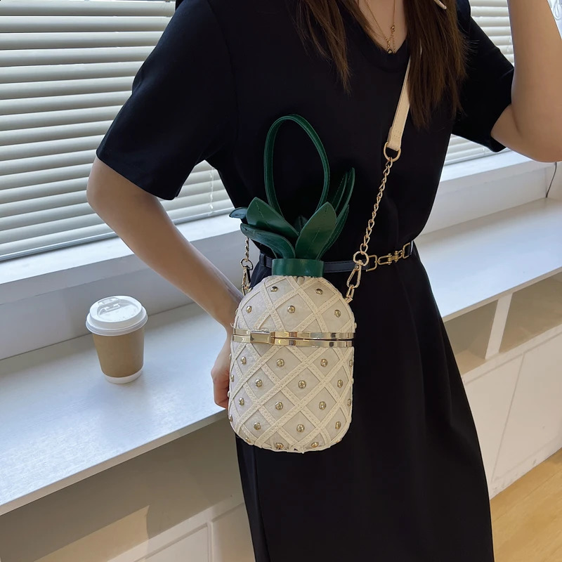Personalized Styling Pineapple Handbag for Women High Quality Shoulder Bags Purses Crossbody Bag Chain Satchel 240906