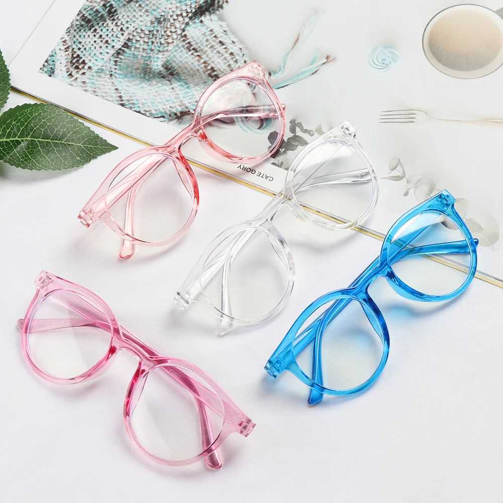 Round anti blue light childrens glasses for children boys and girls computer glasses protective glasses ultra light frame W240906