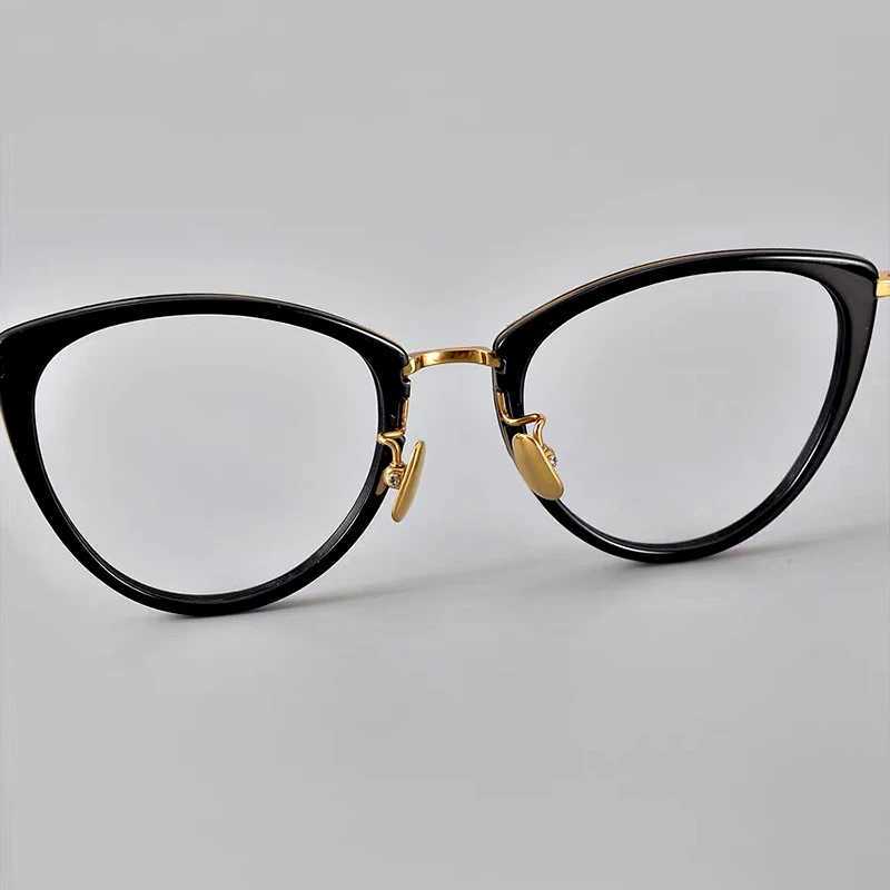 2024 New MYBC Pure Titanium Glasses Frame for Men and Women High Quality Cat Eye Fashion Designer Personalized Retro Glasses W240906