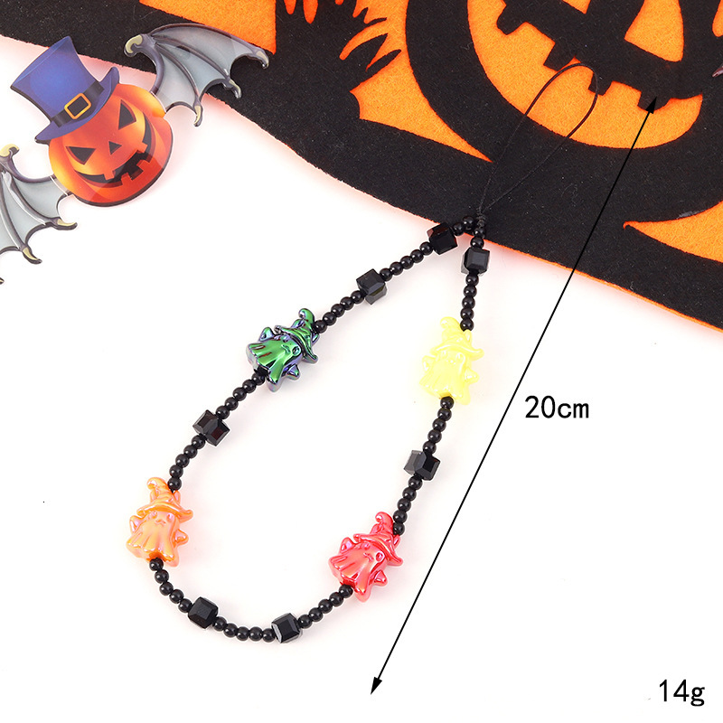 Halloween New Product Skull Pumpkin Ghost Head Bead Chain CCD Camera Accessories Phone Hanging Rope Female