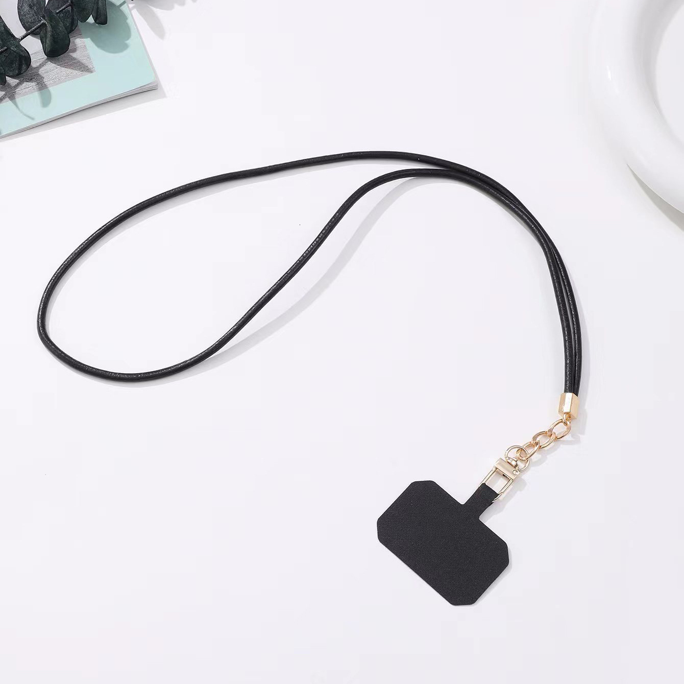 Yilian new long mobile rope simple style hanging neck leather phone chain with card gift