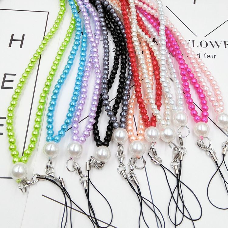 New mobile phone pearl hanging rope universal DIY long chain hanging pearl mobile phone neck portable hanging chain