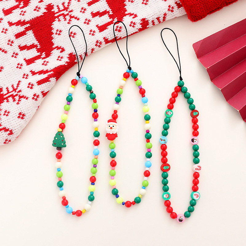 Yilian New Chain DIY Jewelry Accessories Christmas Soft Ceramic Phone Handmade Beaded Hand Rope