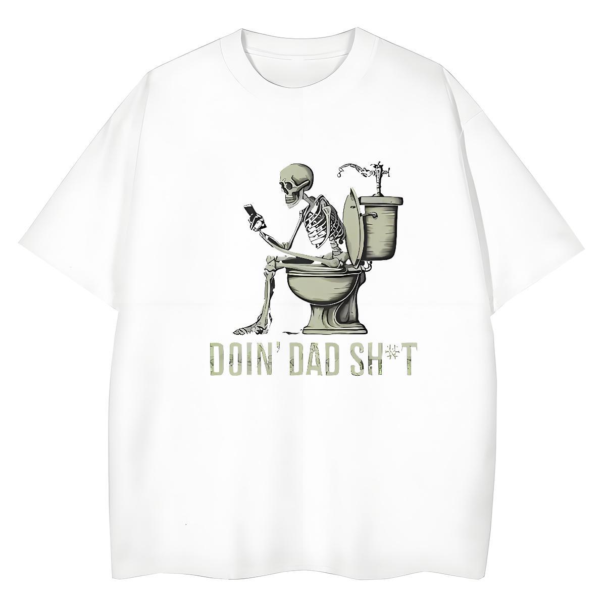 2024 DIY T Shirts Women 230g Cotton Breathable Short Sleeve Sports Casual skull Unisex Tshirts Wholesale Custom Cartoon Top Tees