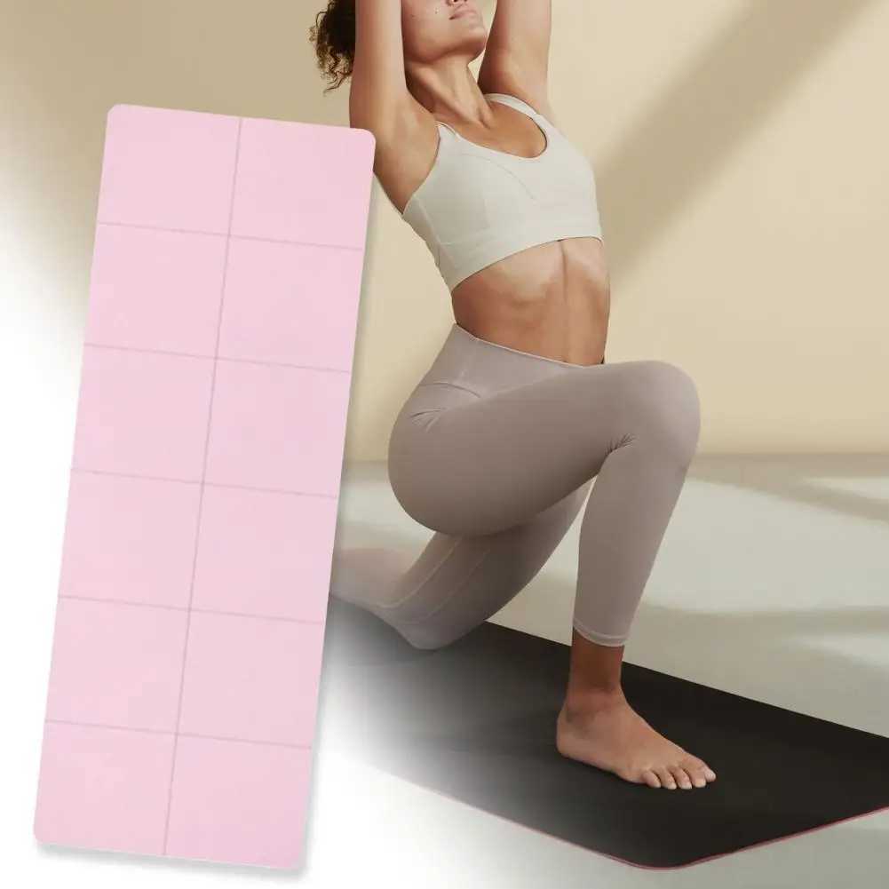 Portable yoga mat with foldable vibration damping sweat absorbing soft and non slip TPE professional indoor exercise mat W240906