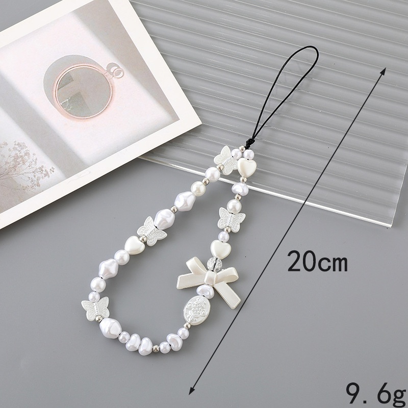 New mixed bead pearl love mobile phone hanging rope chain pendant accessory