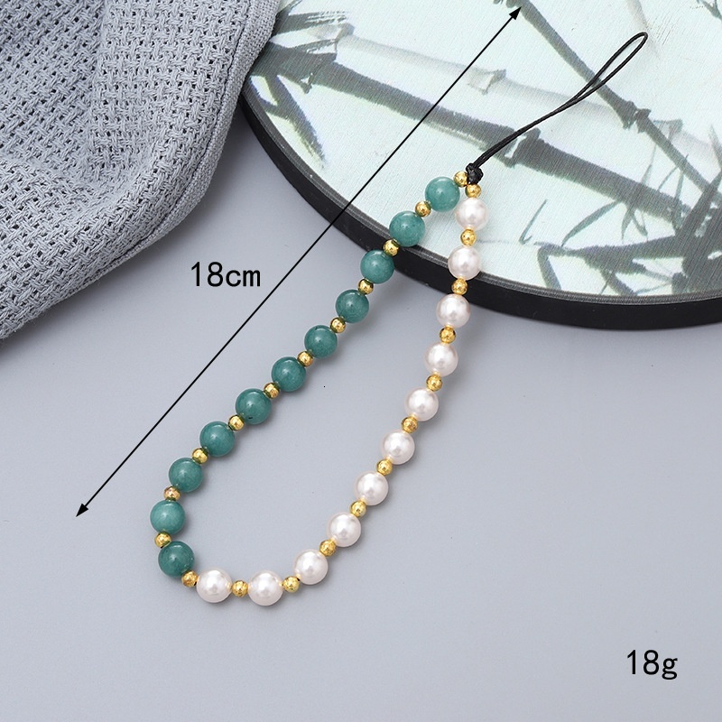 Tiktok The same new Chinese style natural stone beaded chain creative versatile ccd camera pendant mobile phone lanyard