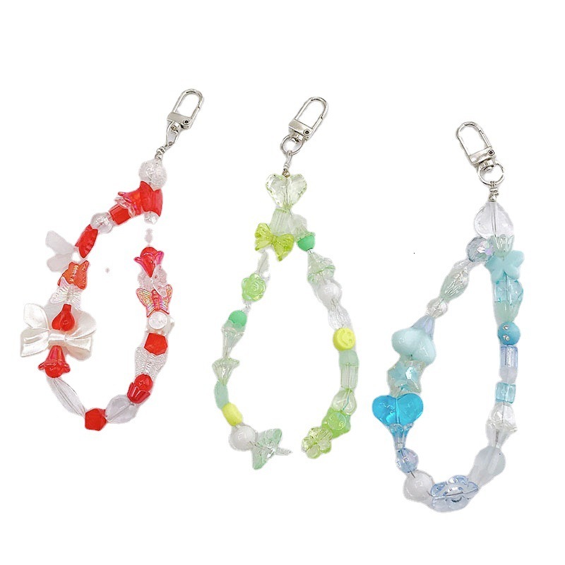 Yilian's new acrylic mixed color pendant DIY phone case handmade bead earphone bag hanging accessories for women