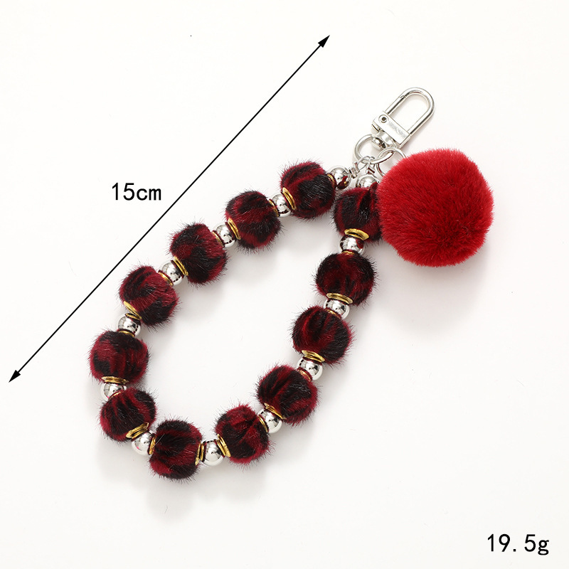 Yilian autumn and winter bead DIY plush ball pendant mobile phone case hanging rope for women