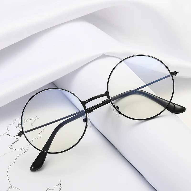 Literary Vintage Round Frame Myopia Glasses Diopter-1.0-1.5-2.0-2.5 3.0 3.5 4.0 Neutral Anti Radiation Low Beam Glasses W240906