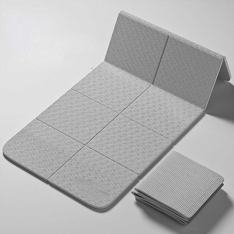 Folding yoga mat environmentally friendly TPE folding travel fitness exercise mat double-sided anti slip yoga Pilates and floor exercise W240906