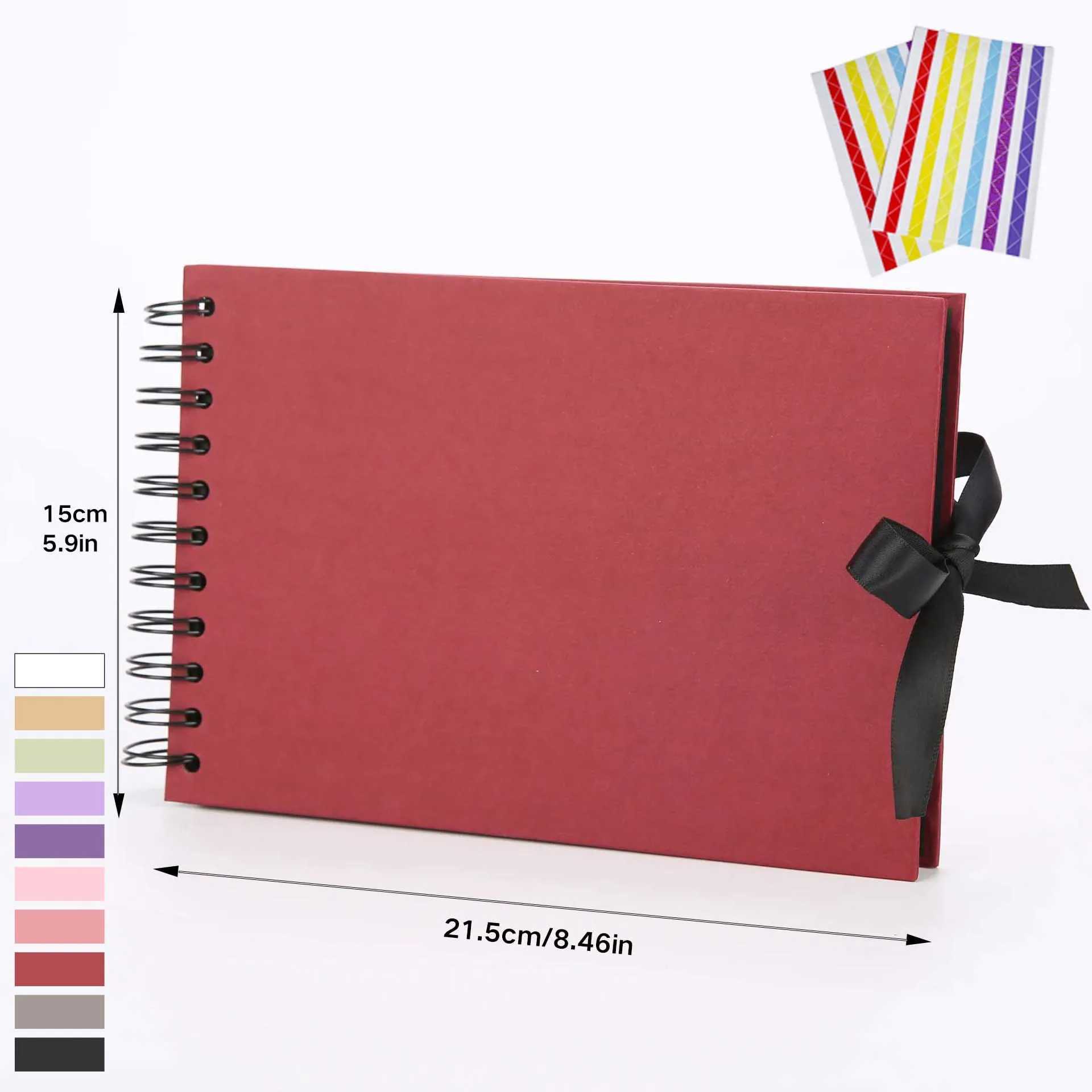 ZK20 80 Black Pages Memory Books DIY fotografico Photo Albums Scrapbook Cover Kraft Album Birthday holiday anniversary giftsY240907