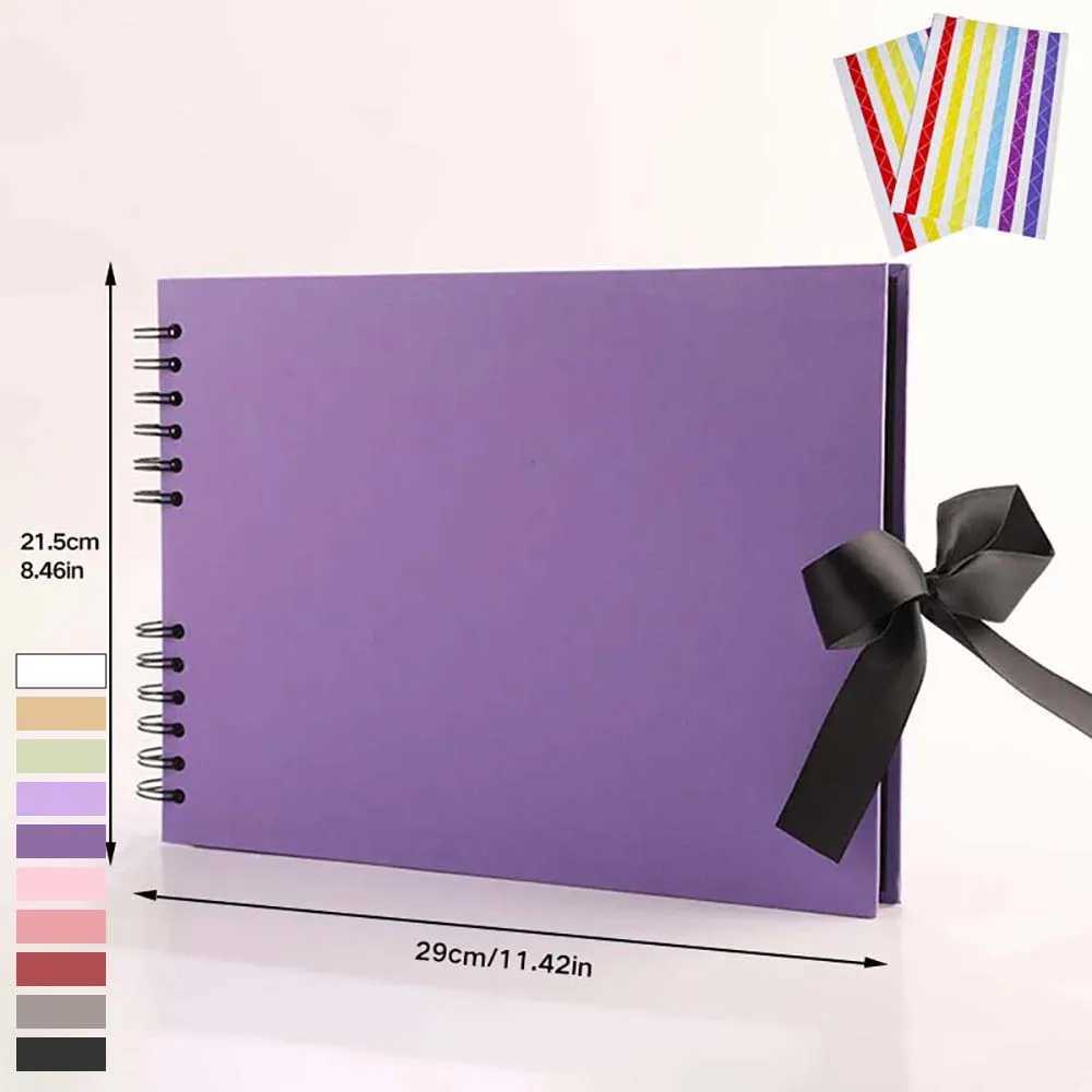 ZK20 80 Black Pages Memory Books DIY fotografico Photo Albums Scrapbook Cover Kraft Album Birthday holiday anniversary giftsY240907