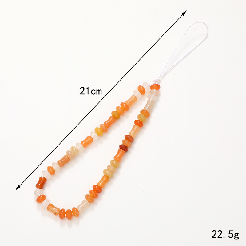 New Four Leaf Clover Crystal Beaded Phone Chain DIY Phone Case Hanging Rope Short Wrist Strap Anti Loss Chain