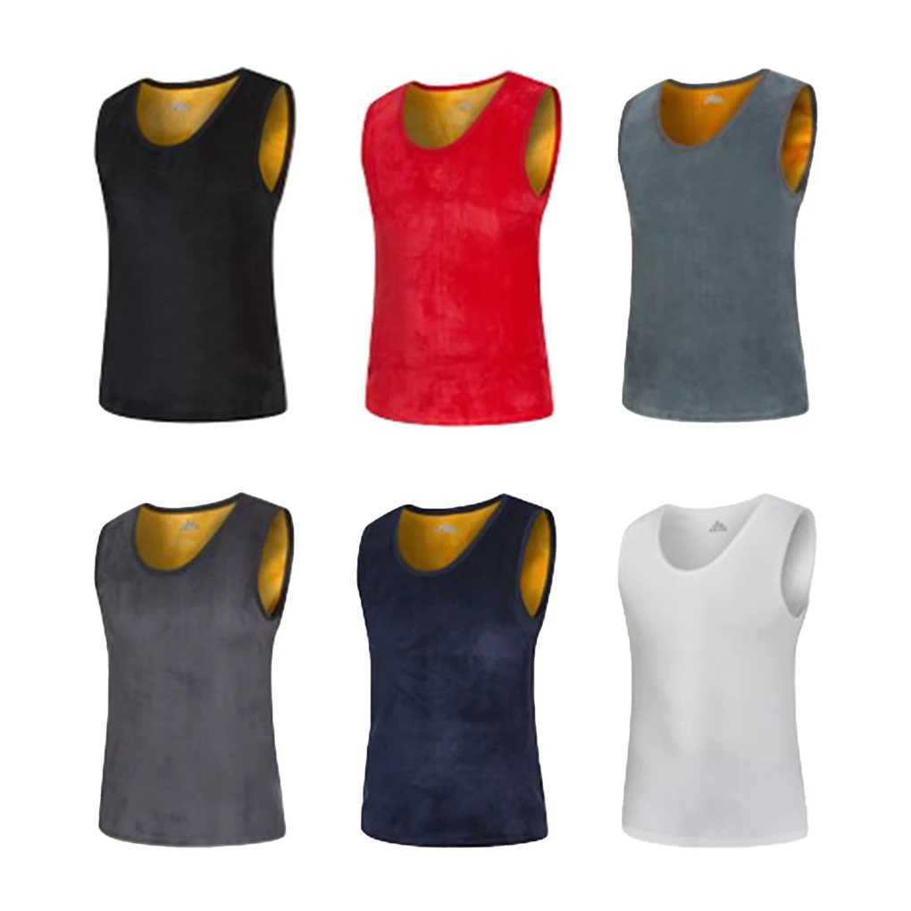 2 pieces of mens thermal underwear vest solid color basic sole comfortable W240903