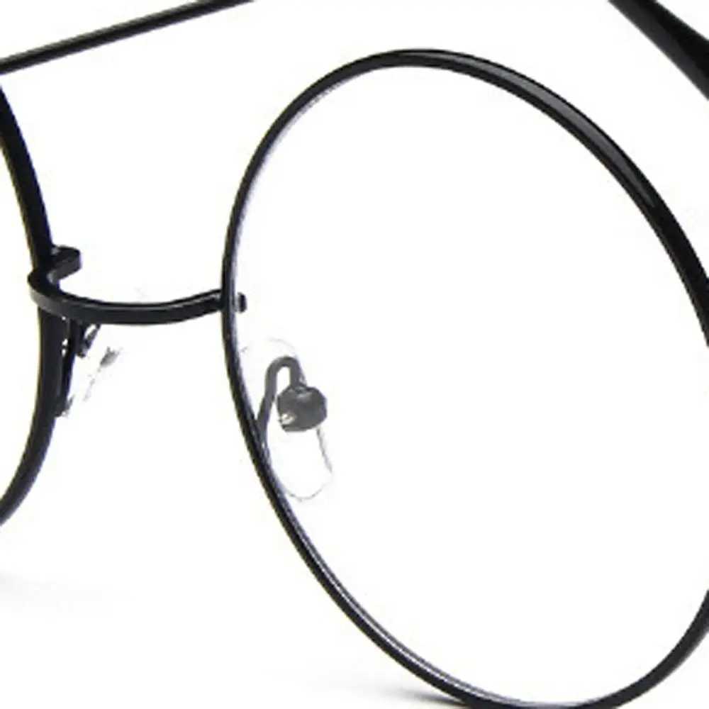 Fashionable retro metal frame transparent glasses bookworm glasses geek glasses oversized round glasses W240906
