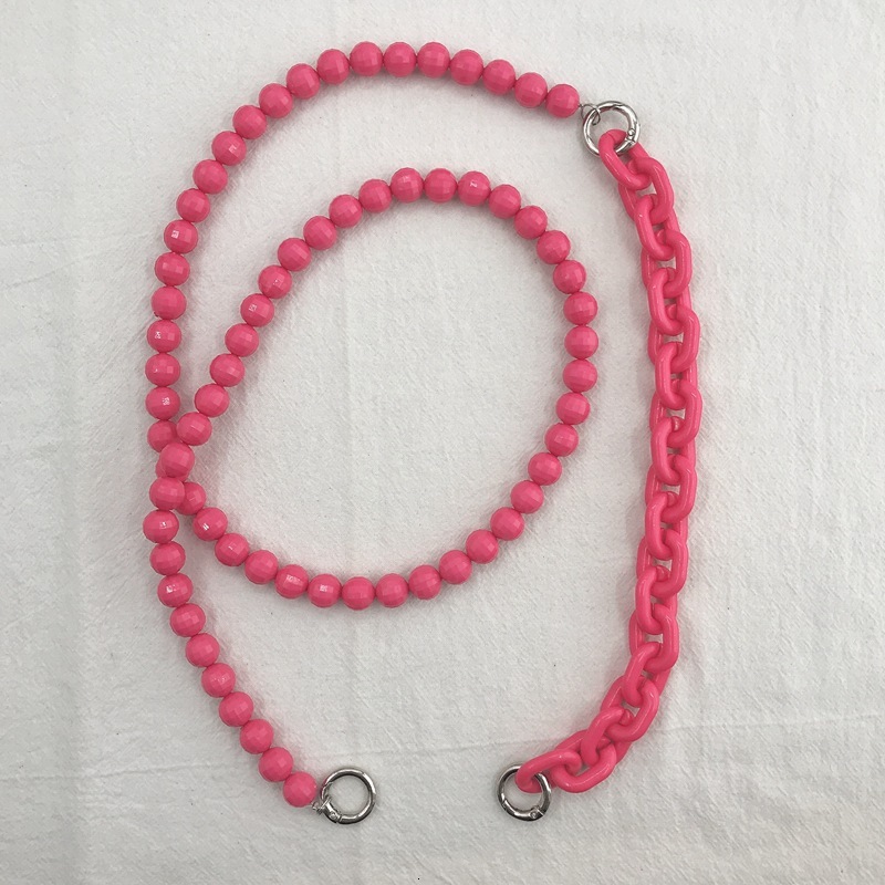 DIY phone case, women's bag, hand-held chain, acrylic 2-in-1 diagonal cross color detachable chain