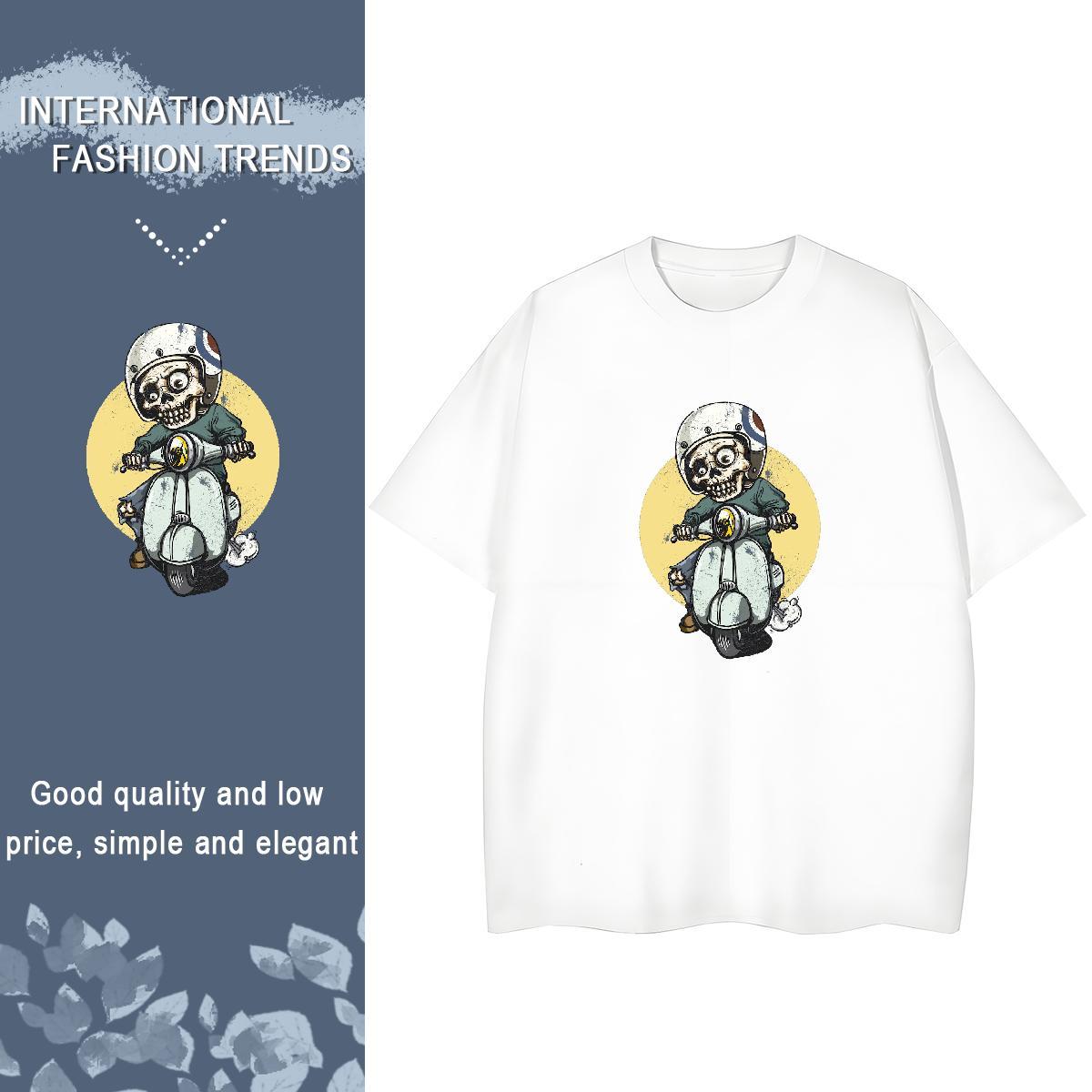 Fashion Casual Woman T Shirts 230g 100% Cotton Crew Neck Street Casual skull Unisex Tshirts Comfortable Graphic Clothings