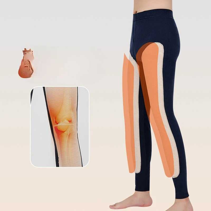 2024 Winter Mens Hot Underwear Mens Wool Leg Tight Warm Pants Hot Press Pants Bottom Tight V862 W240903