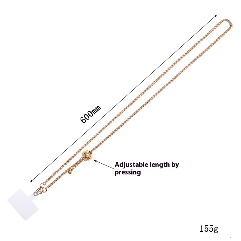 Yi Lian's new metal adjustable leather piercing DIY phone case accessories, hand woven diagonal cross chain