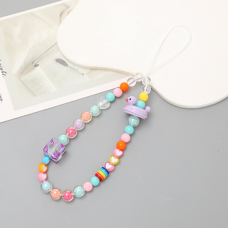 Korean version of Little Duck mobile chain, phone case, hanging ornament, bead string, hand rope, anti fall wrist strap, small gift for women