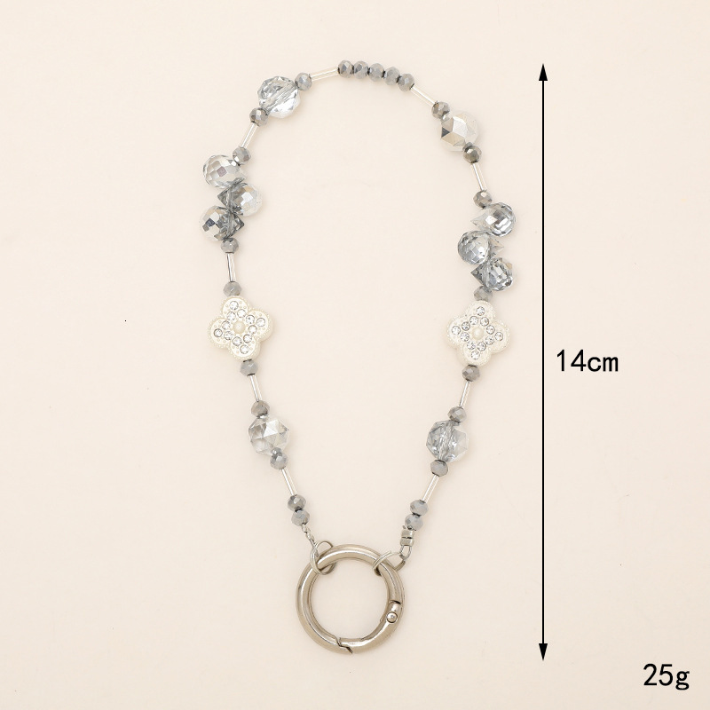 New luxury rhinestone clover pendant, niche and high-end, crystal bead bracelet, keychain, pendant chain