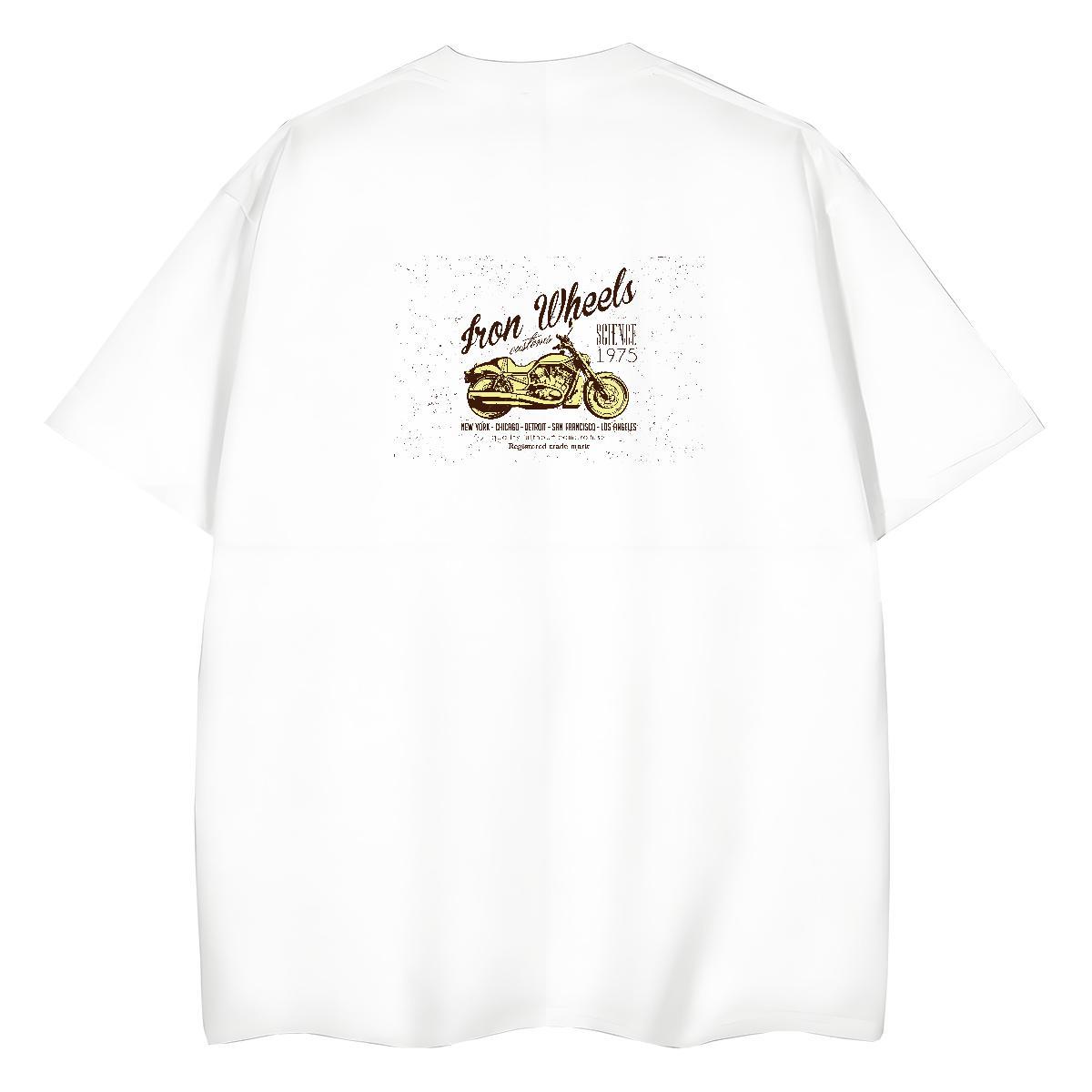 2024 Womens T Shirts 100% Cotton 230g Breathable Crew Neck Hip Hop Motorcycle Women Tees Unisex Custom Printing Tops